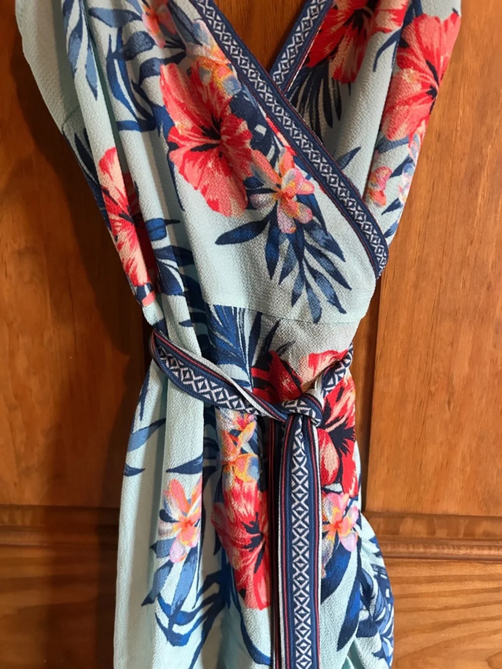 Jealous Tomato Blue Floral Wrap Midi Dress - Picture 2 of 7